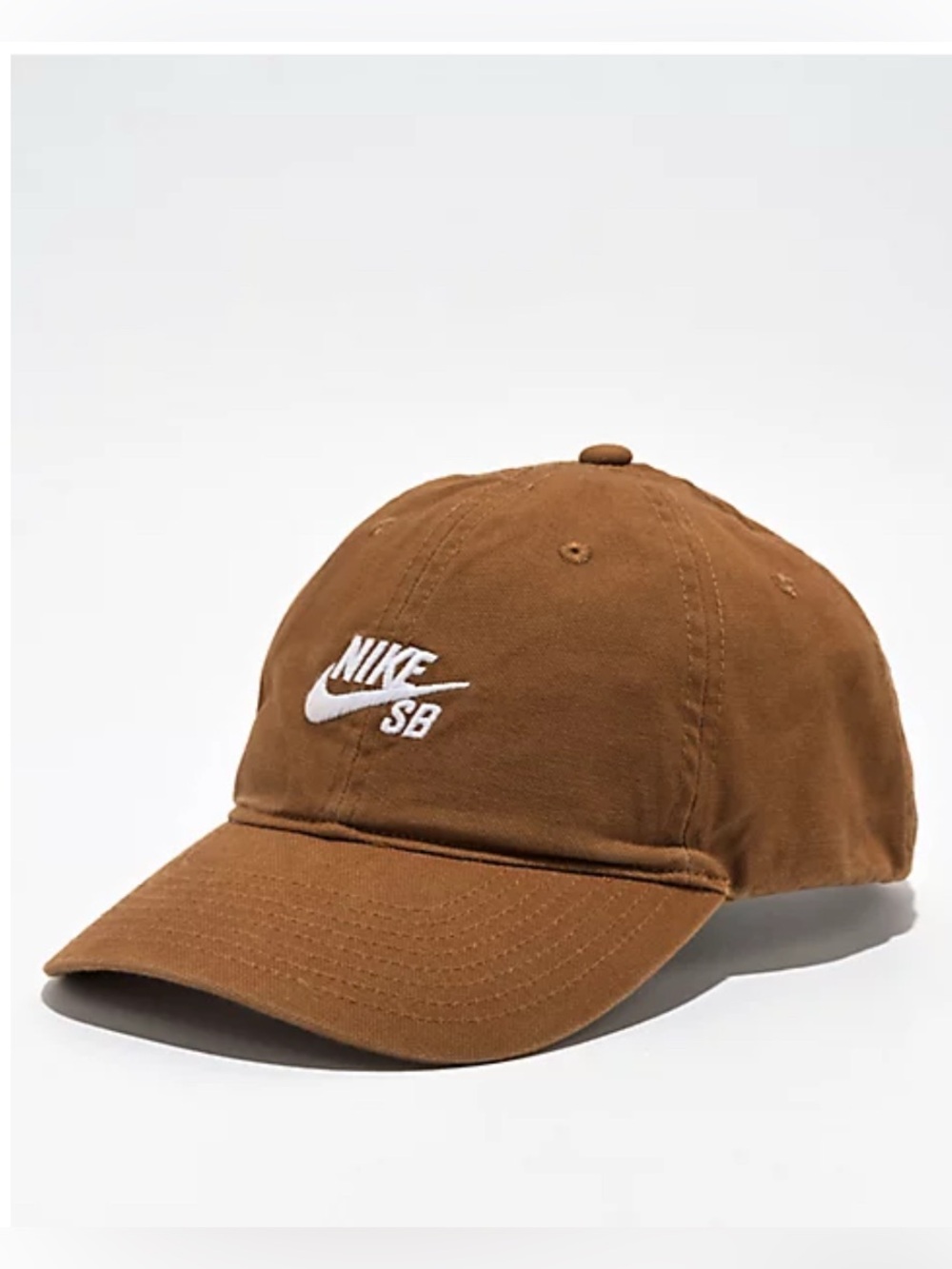 Nike SB Caramel Brown Logo Cotton Denim 6 Panel Cap